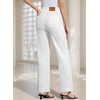 image:imageSidefeel Womens High Waisted Stretchy Straight Leg JeansWhite