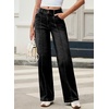 image:imageSidefeel Womens High Waisted Wide Leg Stretchy JeansBlack