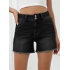 image:imageSidefeel Womens Jean Shorts High Waisted Denim ShortsBlack