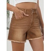 image:imageSidefeel Womens Jean Shorts High Waisted Denim ShortsBrown