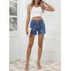 image:imageSidefeel Womens Jean Shorts High Waisted Denim ShortsIceland Blue