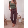 image:imageSidefeel Womens Jeans Drawstring Barrel Denim PantsChicory Coffee