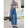 image:imageSidefeel Womens Jeans Drawstring Barrel Denim PantsDark Blue