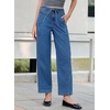 image:imageSidefeel Womens Jeans Drawstring Barrel Denim PantsDark Blue