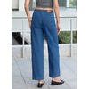 image:imageSidefeel Womens Jeans Drawstring Barrel Denim PantsDark Blue