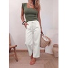 image:imageSidefeel Womens Jeans Drawstring Barrel Denim PantsWhite