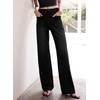 image:imageSidefeel Womens Jeans High Waisted Elastic Straight Leg Stretchy Drawstring Trendy Wide Leg Loose Pull On Denim PantsBlack