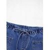 image:imageSidefeel Womens Jeans High Waisted Elastic Straight Leg Stretchy Drawstring Trendy Wide Leg Loose Pull On Denim PantsBlue