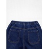 image:imageSidefeel Womens Jeans High Waisted Elastic Straight Leg Stretchy Drawstring Trendy Wide Leg Loose Pull On Denim PantsBluing