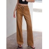 image:imageSidefeel Womens Jeans High Waisted Elastic Straight Leg Stretchy Drawstring Trendy Wide Leg Loose Pull On Denim PantsBrown