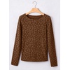 image:imageSidefeel Womens Lace Long Sleeve Tops Sheer See Through Shirts Mesh BlousesBrown