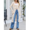 image:imageSidefeel Womens Long Cardigans Lightweight Kimonos Long Sleeve SweatersBeige