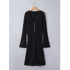 image:imageSidefeel Womens Long Cardigans Lightweight Kimonos Long Sleeve SweatersBlack