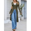 image:imageSidefeel Womens Long Cardigans Lightweight Kimonos Long Sleeve SweatersGreen