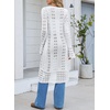 image:imageSidefeel Womens Long Cardigans Lightweight Kimonos Long Sleeve SweatersWhite