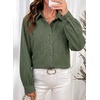 image:imageSidefeel Womens Long Sleeve Button Down Denim ShirtGreen