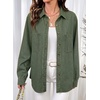 image:imageSidefeel Womens Long Sleeve Button Down Denim ShirtGreen