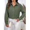 image:imageSidefeel Womens Long Sleeve Button Down Denim ShirtGreen