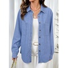 image:imageSidefeel Womens Long Sleeve Button Down Denim ShirtIceland Blue