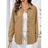 image:imageSidefeel Womens Long Sleeve Button Down Denim ShirtKhaki