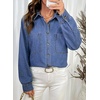 image:imageSidefeel Womens Long Sleeve Button Down Denim ShirtLight Blue