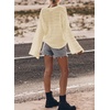 image:imageSidefeel Womens Long Sleeve Crochet Tops SweatersApricot
