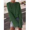image:imageSidefeel Womens Long Sleeve Crochet Tops SweatersDark Green