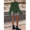 image:imageSidefeel Womens Long Sleeve Crochet Tops SweatersDark Green