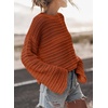 image:imageSidefeel Womens Long Sleeve Crochet Tops SweatersGold Flame