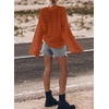 image:imageSidefeel Womens Long Sleeve Crochet Tops SweatersGold Flame