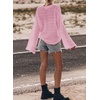 image:imageSidefeel Womens Long Sleeve Crochet Tops SweatersPink