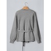 image:imageSidefeel Womens Long Sleeve Wave Wrap V Neck Tie Front Cardigan SweatersGray