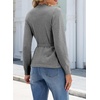image:imageSidefeel Womens Long Sleeve Wave Wrap V Neck Tie Front Cardigan SweatersGray