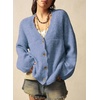 image:imageSidefeel Womens Oversized Fuzzy Cardigan SweatersAshleigh Blue