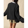 image:imageSidefeel Womens Oversized Fuzzy Cardigan SweatersBlack