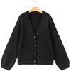 image:imageSidefeel Womens Oversized Fuzzy Cardigan SweatersBlack