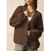 image:imageSidefeel Womens Oversized Fuzzy Cardigan SweatersDark Brown