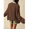 image:imageSidefeel Womens Oversized Fuzzy Cardigan SweatersDark Brown