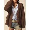 image:imageSidefeel Womens Oversized Fuzzy Cardigan SweatersDark Brown