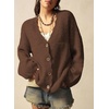 image:imageSidefeel Womens Oversized Fuzzy Cardigan SweatersDark Brown