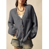 image:imageSidefeel Womens Oversized Fuzzy Cardigan SweatersDark Grey
