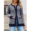 image:imageSidefeel Womens Plaid Cardigan SweatersDark Blue