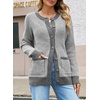 image:imageSidefeel Womens Plaid Cardigan SweatersGray