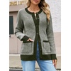image:imageSidefeel Womens Plaid Cardigan SweatersGreen