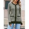 image:imageSidefeel Womens Plaid Cardigan SweatersGreen