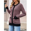 image:imageSidefeel Womens Plaid Cardigan SweatersPink