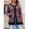 image:imageSidefeel Womens Plaid Cardigan SweatersPink