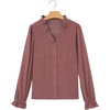 image:imageSidefeel Womens Ruffle Button Down Corduroy ShirtsMineral Red