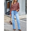 image:imageSidefeel Womens Ruffle Button Down Corduroy ShirtsMineral Red