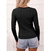 image:imageSidefeel Womens Shirts Long Sleeve Lace Square Neck Bow Knot TopsBlack